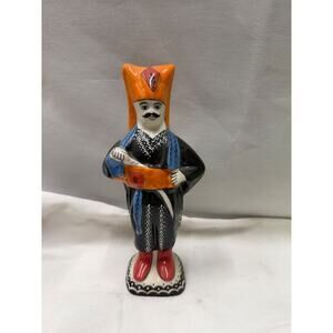 Hand-Painted Ceramic Figurine of a Janissary from the Ottoman Empire.
